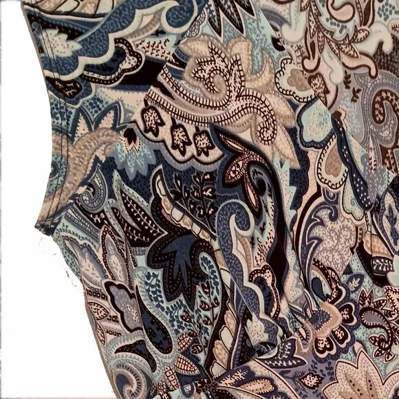 Studio 1940 Blue Paisley Blouse Size Small - Picture 4 of 5